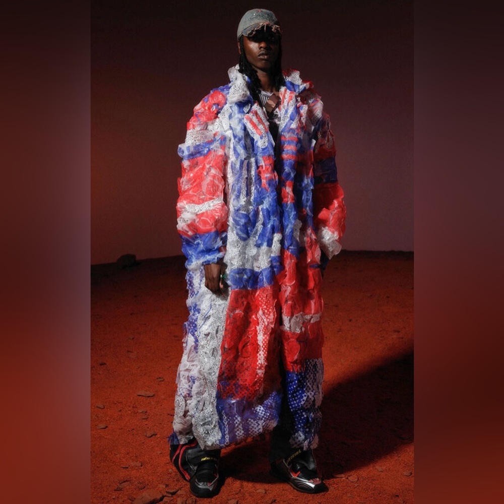 Diesel Spring Summer 2022 Red White and Blue Jacket Runway $4500 Italy L/XL NWT